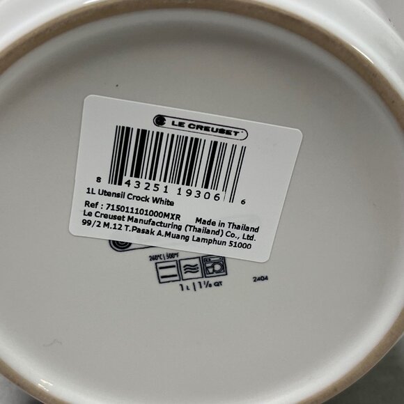 Le Creuset White 1 L Utensil Crock - NEW - Picture 4 of 5